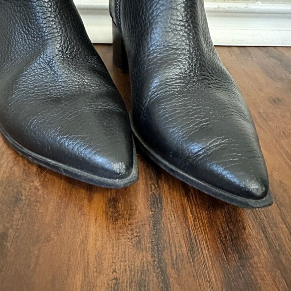 EVERLANE The Boss Boot Booties in Black Pebbled Leather ITALY MADE - Picture 5 of 13